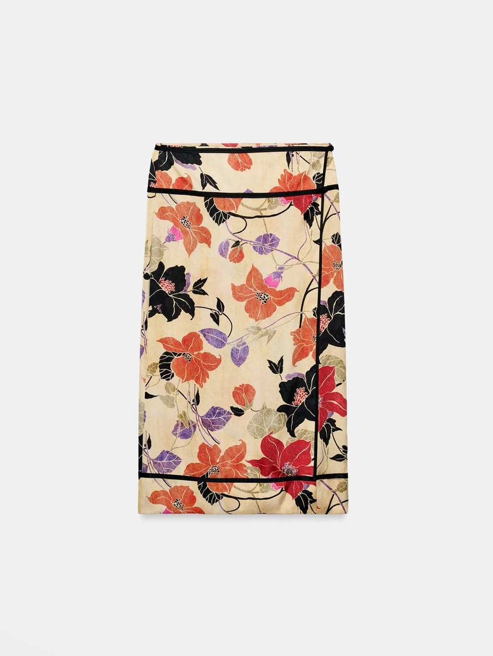Zara ZW COLLECTION FLORAL SARONG SKIRT